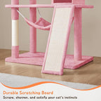 Topeakmart Cat Tower for Indoor Cats 63.5inch, Cat Furniture Condo with Scratching Posts as Kitten Activity Center, Pink