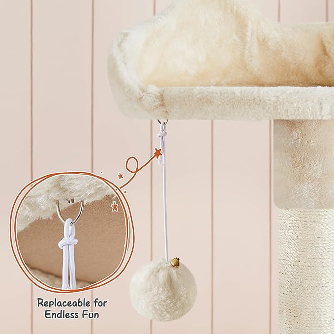 Topeakmart Cat Trees for Large Inoor Cats, 76.5'' Extra Big Cat Tower with 3 Cozy Perches, 3 Warm Condos, Scratching Posts for Cats Kitty