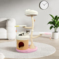 KAMABOKO 52.4" Flower Cat Tree, Cute Cat Tree House for Indoor Cats, Cloud Cats Tree Tower with Cat Condo, Sisal Scratching Posts, Hanging Toys for Playing