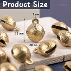AUEAR, 100 Pieces Vintage Brass Bells 20mm Mini Jingle Bell for DIY Wind Chimes Home Decor