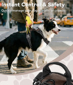 Joytale No Pull Dog Harness for Large Dogs, Reflective Pet Vest with Front Clip, Adjustable Soft Padded Harnesses with Easy Control Handle for Training and Walking, Brown, L