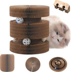 Twisty Magic Organ Cardboard Kitty Cat Scratcher, Extra-Large Accordion Foldable Magnetic Scratching Pad with Upgraded Magnets and Balls, Interactive Toy for Indoor Cats