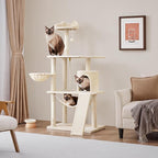 Topeakmart Cat Tower for Indoor Cats 63.5inch, Cat Furniture Condo with Scratching Posts as Kitten Activity Center