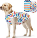 cyeollo 2pack Dog Cooling Shirt, Breathable Sleeveless Summer Clothes for Dogs, Intant Cool T Shirts for Medium Large Dogs, Blue Fish 2XL