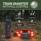 Dog Shock Collar (New Version) with 360° LED Lights – 4200FT Dog Training Collar with Remote, IPX8 Waterproof, Beep/Vibration/Safety Shock Modes, Rechargeable E-Collar for Dogs
