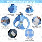 AIITLE Easy Walk Dog Vest Harness and Leash Set, Pet Supply No Pull, Breathable Mesh, Reflective Stripes, Adjustable Escape Proof Pet Outdoor Harnesses for Medium Dogs Blue L