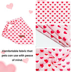Elegant little tail Valentine's Dog Bandana - Red Heart Pet Bandanas Washable Bib Kerchief Scarf Cute Adjustable Pet Bandanas for Small Medium Dogs