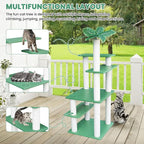 56 Inches Large Outdoor Waterproof Cat Tower, Multi-Level Cat Tree, for Outside and Indoor Cats, with PVC Board and Cat Scratching Posts