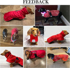 Dachshund Coats Waterproof, Perfect for Dachshunds, Sausage, Weiner Dog Winter Coat with Padded Fleece, Puppy Snowsuit with Adjustable Bands and High Vis Reflective Trim - Black - XS