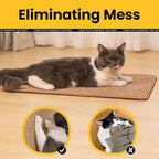 Cat Scratcher Mat,Natural Sisal Cat Scratch Pad with Hook&Loop Tape,Horizontal Floor Kitten Scratching Pads Rug for Indoor,Pet Furniture Protector for Couch&Carpets&Sofas, Large, Brown