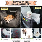 Car Seat Suitable for Small Dogs, Pet CarSeat with Storage and Clip-On Safety Tether, Fully Removable and Washable Dog Car Seat, Dogs Booster Seat Suitable Small Medium Dog