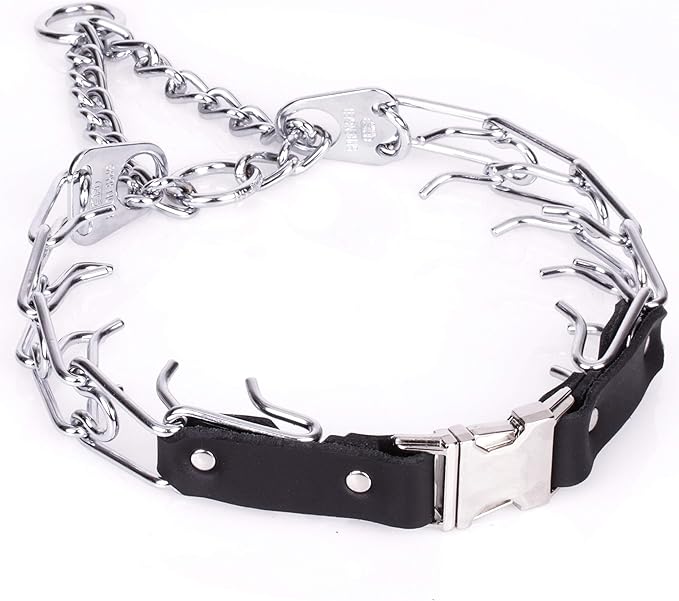 Herm Sprenger Prong Collar for Dog Training with Easy Quick Release Buckle - German Made Dog Collar with Chrome Plated Steel 4.0mm Prongs for Extra Large Dogs (26-31" Neck)