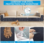 2 Pcs 78.7"x15.8" Cat Scratch Mat, Trimmable Self-Adhesive Carpet, DIY Climb Cat Scratcher for Furniture, Couch or Wall, Covering Cat Tree and Scratch Post Replacement Pad