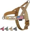 Annchwool No Pull Dog Harness with Soft Padded Handle-Reflective Strip Escape Proof and Quick Fit to Adjust Dog Harness-Easy for Training Walking for Small & Medium and Large Dogs(Brown,S)