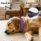 Joytale Tactical Dog Collar for Medium Dogs with Control Handle, Heavy Duty Military Training Collar for Power Breeds, AirTag Holder Case, Quick Release Metal Buckle, Soft Padded, M, Purple