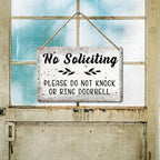 No Soliciting Sign For Home, No Soliciting Door Sign For House Please Do Not Knock Or Ring Doorbell Funny Wooden Funny Hanging Sign