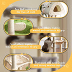 Cat Tree Tower, 56.3-Inch Multi-Level Cat Tree for Indoor Cats with Scratching Posts, Condos, Plush Perches, Hanging Cat Toy, Cute Cat Tree for Kittens & Adult Cats, Green