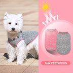 KYEESE 2Pack Dog Shirt, Lightweight Sun Protection Sleeveless Dog T Shirts for Small Dogs, Breathable Puppy Reflective Tank Top Summer Dogs Clothes for Outdoor Walking, Coral Red+Grey, S