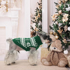 KOOLTAIL Cable Knit Dog Sweater Turtleneck, Cold Weather Pullover Classic Knitwear, Snowflake Pattern Thick Warm Winter Pet Clothes, Dog Christmas Sweater for Small Medium Large Dogs Cats, Green M