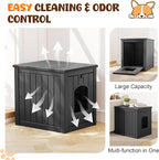 Fancyango Outdoor & Indoor Dog House for Weatherproof and Stylish Furniture, Dog House Outdoor, Multi - Use for Small and Medium Dogs (Classic Black, 22.8" L × 17.7" W × 21.7" H)