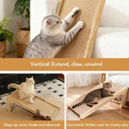 Sisal Cat Scratching Post, Cat Scratcher Pad, L Shape Cat Scratch Pad for Indoor Kitty, 27 Inch Vertical Furniture Protector