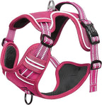 HEELE Dog Harness for Large Dogs No Pull Dog Vest Harness for Large Dog with Soft Padded Handle Reflective for Outdoor Training, Rose(Matching Trim), L