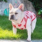 CuteBone Dog Valentine Shirts Outfit 2-Pack Soft Pet Clothes Breathable Summer Vest for Small Puppy and Stretchy Cat Apparel 2BX05L