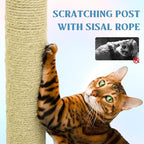 71 Inch Blue Flower Cat Tree with Large Condo Removable Flower Cushion and Hammock, Foldable Multi Level Tower for Large Cats, Space-Saving Cat Furniture with Scratching Posts
