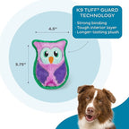 Outward Hound Durablez Minis – Squeaky Plush Dog Toy,No Stuffing for Less Mess,Interactive & Tough,Jumbo Squeaker,Puppies & Small Dogs,Owl,5.8",(Pack of 2)
