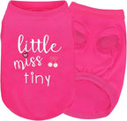 Pink Cotton Dog Shirt with 'Little Miss Tiny' Print, Soft & Breathable Pet Apparel for Small to Large Dogs, All-Season Sleeveless Vest, Cute and Comfortable Dog Outfit.Pink CherryXL