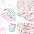 Elegant little tail Easter Dog Bandana, Bunny with Flower 1PC Washable Dog Scarf Female or Male Square Bib Kerchief Scarf Adjustable Pet Bandana for Medium Large Dogs