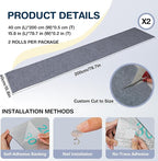 157.5" x 15.8" Cat Scratch Furniture Protector, Self-Adhesive Couch Protector from Cat Claws, Cats Scratching Mat for Couch, Sofa, Wall & Door, DIY Cat Scratch Pads Replacement, 2 Pack (Light Grey)
