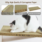 AccEncyc Cardboard Cat Scratcher Pads Cat Scratching Board for Indoor 16.5”Lx8.3”Wx1”H Dual-Side Corrugated Cats Scratching Post Reusable Cats Supplies - 6 Pack