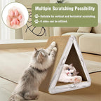 Foldable Triangle Cat Scratcher - 6 Usable Sides Cat Scratcher for Indoor Cats - Vertical Cat Board Pads