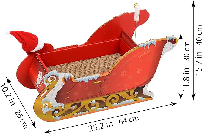 LA LA CAT Santa Sleigh Cat Scratcher