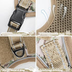 Tactical Dog Harness for Small Dog - Reflective Puppy Pet Vest No Pull Military Service Dog Vest with Vertical Handle XS Dog Harness for Outdoor Training