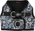 Puppia Cynthia Dog Vest Harness B (Step-in) Fashionable Paisley Pattern Spring Summer Harness for Small and Medium Dogs, Black, Large