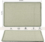 Cat Scratcher Mat,23.6x15.7inch Sisal Cat Scratchers for Indoor Cats with Velcro,Stick on Floor Wall Cat Scratch Pad,Horizontal Cat Scratch Rug Protect Furniture and Sofas (Light Gray)