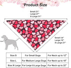 ADOGGYGO 4 Pack Valentine Dog Bandana Triangle Pet Scarf Red Pink Heart Pattern Valentine Bandanas for Medium Large Dogs (Large)