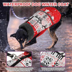 Doglay Dog Coat, Waterproof Dog Jacket Pet Winter Coat for Cold Weather with Thicken Furry Collar, Reflective Puppy Winter Jacket Warm Fleece Lining for Small Medium Large Pets