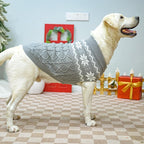 Warm Winter Dog Sweater - Cold Weather Pet Clothes for Small Medium Large Dogs Indoor Outdoor, Soft Classic Knit Puppy Apparel, Grey, L