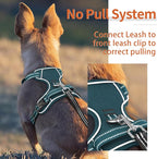 HEELE Dog Harness for Large Dogs No Pull Dog Vest Harness for Large Dog with Soft Padded Handle Reflective for Outdoor Training, Blackish Green, L