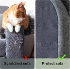 Cat Scratch Couch Furniture Protector, Adhesive Cat Scratch Pad Deterrent for Furniture, DIY Climbing Cat Scratcher Couch Protector from Cat Claws Scratching for Indoor (Light Grey, 78.7x15.8Inch)