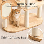 797Audio Modern Wood Cat Tree Tower, 60" Cat Tree with Sisal Scratching Posts, Capsule and Scratch Pad for Indoor Cats, Solid Rubber Wooden Cat Tree,Large Platform Multi-Level Tree for Large Adult Cat