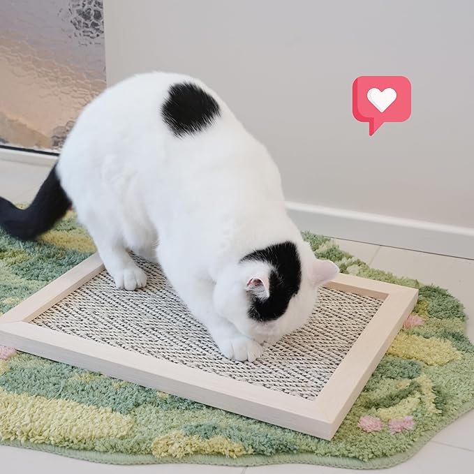 PETKARAY Sisal Corner Cat Scratcher, 22" Large Cat Wall Scratcher, Scratching Post for Indoor Cats, Wall Mounted Sisal Scratch Pad with Toy Ball