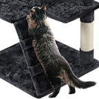 Yaheetech 62in Cat Tree Cat Tower for Indoor Kitten, Pet Furniture w/Double Condo, Scratching Posts, Multiple Platforms and Balls for Kittens, Black