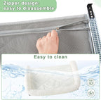 Sunhoo Cat Window Perch Hammock Sturdy Windowsill Bed Seat for Large Cats No Drilling No Suction Adjustable Kitty Shelf with Washable Cover Easy Assembly Holds up to 40 lbs 24.8 * 15 in (White, L)