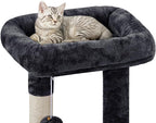 Topeakmart 34in Cat Tree Cat Tower Scratching Posts Modern Bed Cat Furniture for Indoor Cats and Kittens as Pet House Activity Center with Warm Condo, Fluffy Nest, Large Platform, Comfy Basket