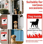 8" x 12" Aluminium Metal Sign Dog Inside - in Case of Fire Please Save Our Dog Security Sign Outdoor (107)