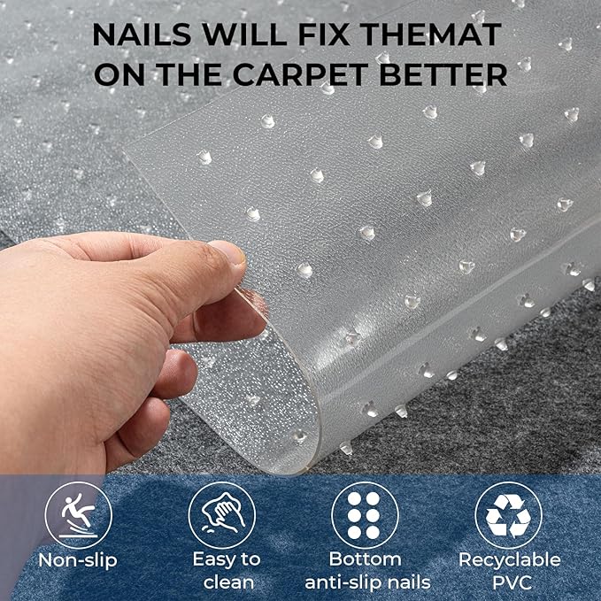 Carpet Protector for cat Dog Anti Scratch Under Door Cat Scratch Protector Mat from Scratching Easy to Cut Non Slip Plastic Carpet Scratch Stopper Cat Scratch Guard Carpet 3.6FT(Clear, 1pcs)